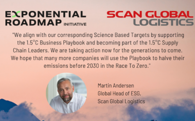 Scan Global Logistics is joining the Exponential Roadmap Initiative and the 1.5°C Supply Chain Leaders