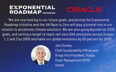 Oracle joins Exponential Roadmap Initiative and UN Race to Zero- to drive exponential climate action and solutions