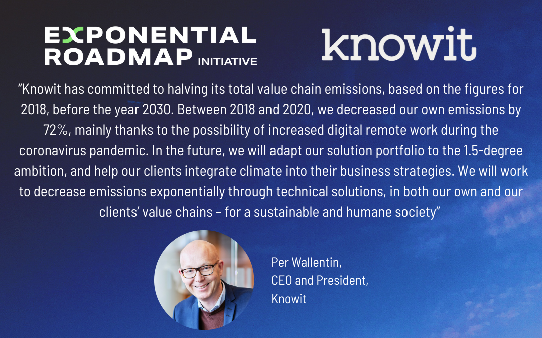 Knowit steps up its sustainability efforts further – partners with the Exponential Roadmap Initiative and joins Race to Zero