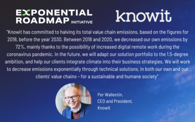 Knowit steps up its sustainability efforts further – partners with the Exponential Roadmap Initiative and joins Race to Zero