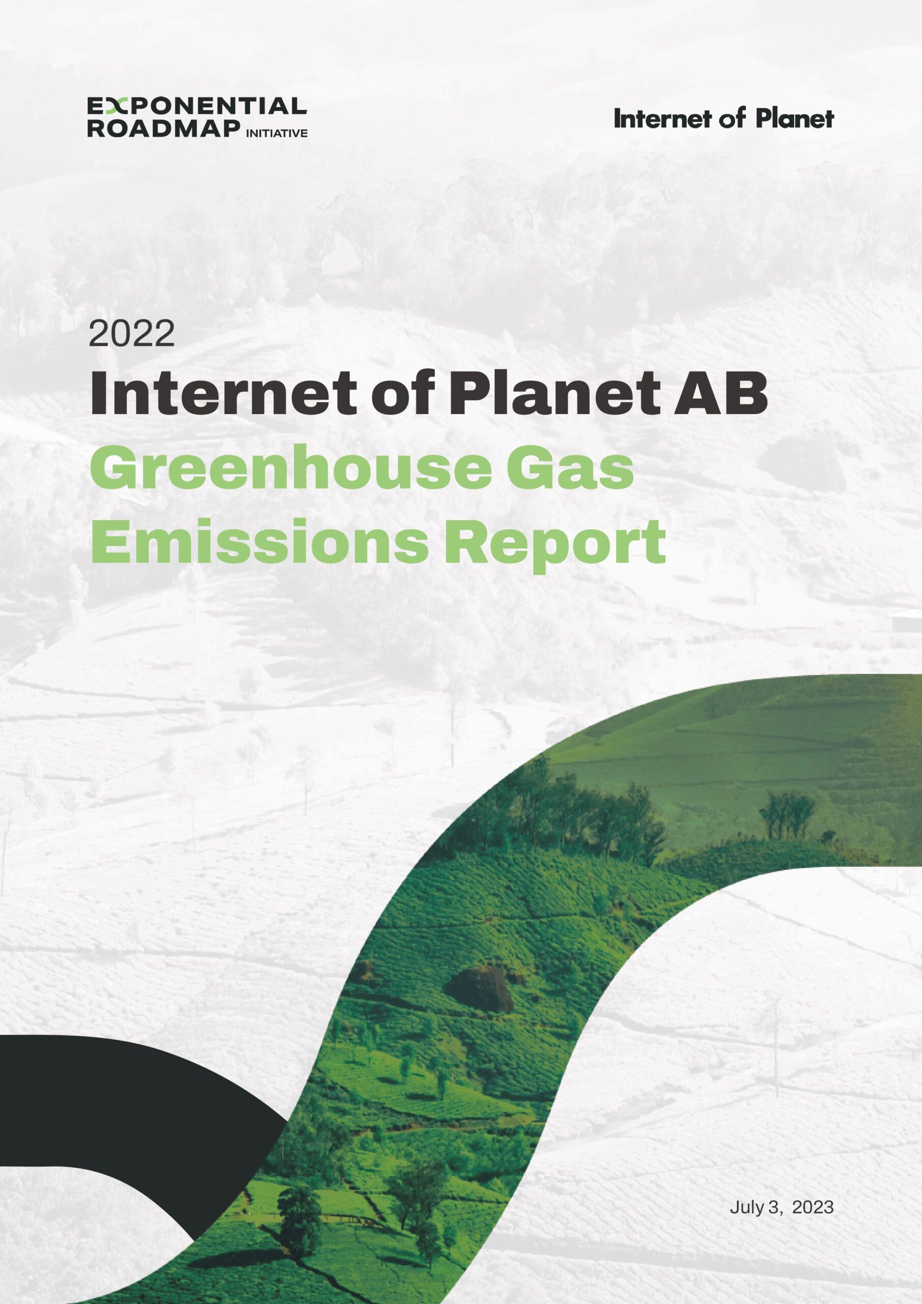 2022 Internet of Planet AB Greenhouse Gas Emissions Report cover page