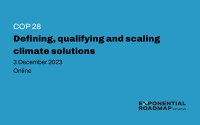 COP28: Defining, Qualifying, and Scaling Climate Solutions