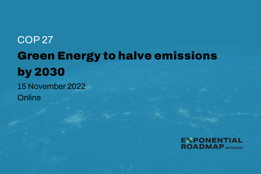 COP27: Green Energy to halve emissions by 2030