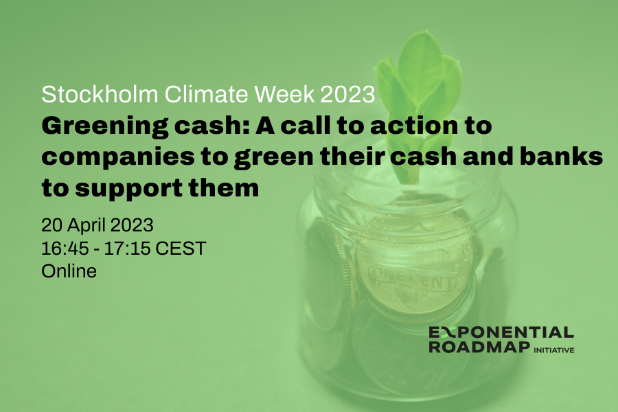 Greening cash: A call to action to companies to green their cash and banks to support them