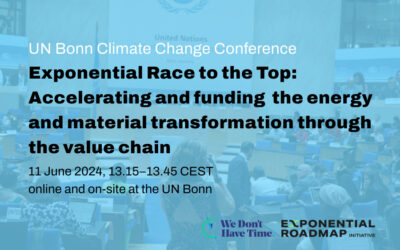 Exponential Race to the Top: Accelerating and funding the energy and material transformation through the value chain