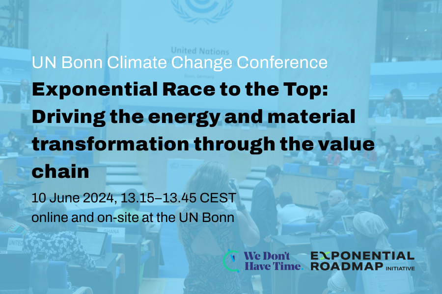 Exponential Race to the Top: Driving the energy and material transformation through the value chain