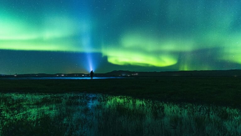 Polar lights on the sky over Finland