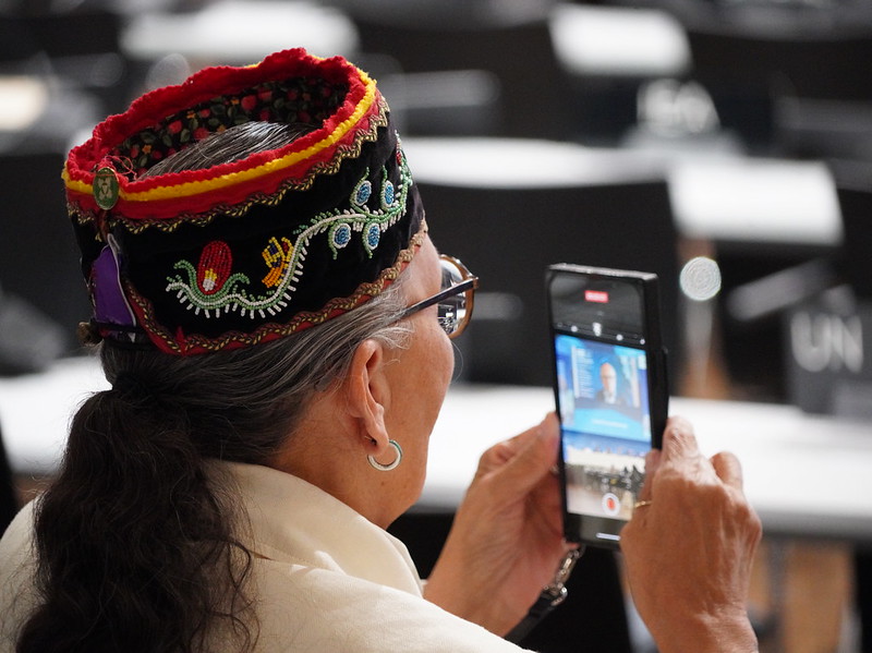 Women recording at UNFCCC SB60 11 June 24. By Amira Grotendiek