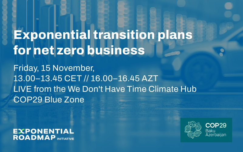 COP29: Exponential transition plans for net zero business