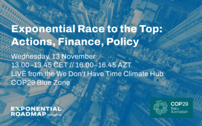 COP29: Exponential Race to the Top: Actions, Finance, Policy