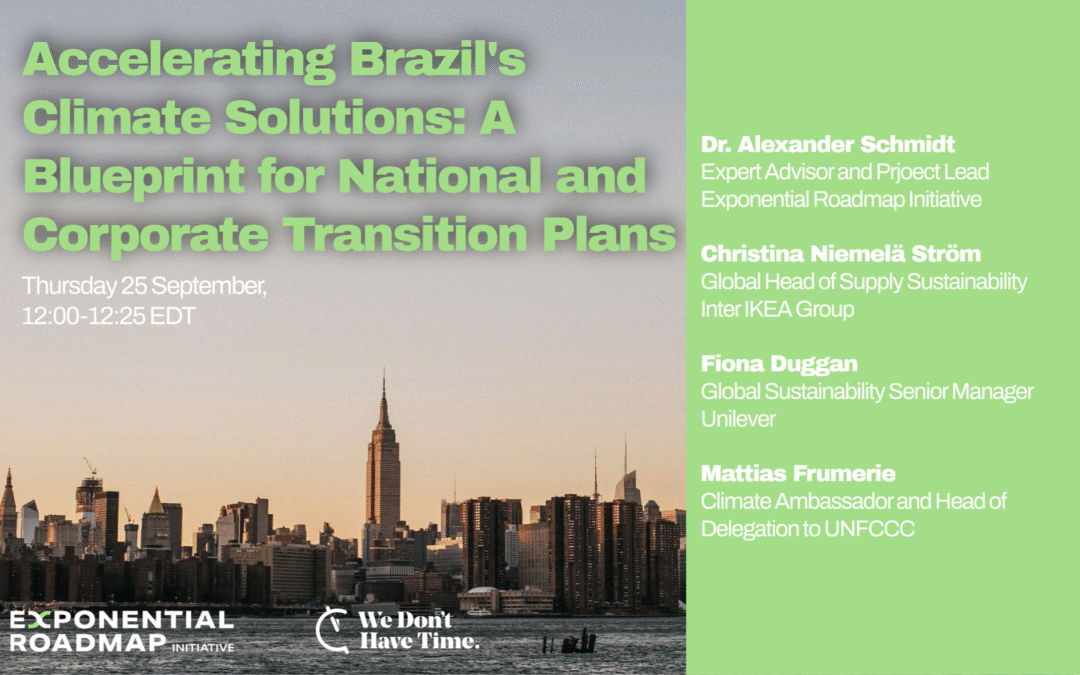 NYCCW 2025: Accelerating Brazil’s Climate Solutions: A Blueprint for National and Corporate Transition Plans