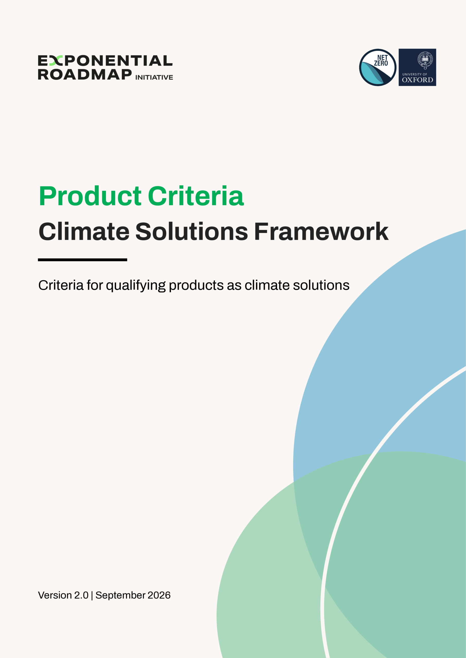 Product and Company Criteria - Climate Solutions Framework-1 CS Product criteria