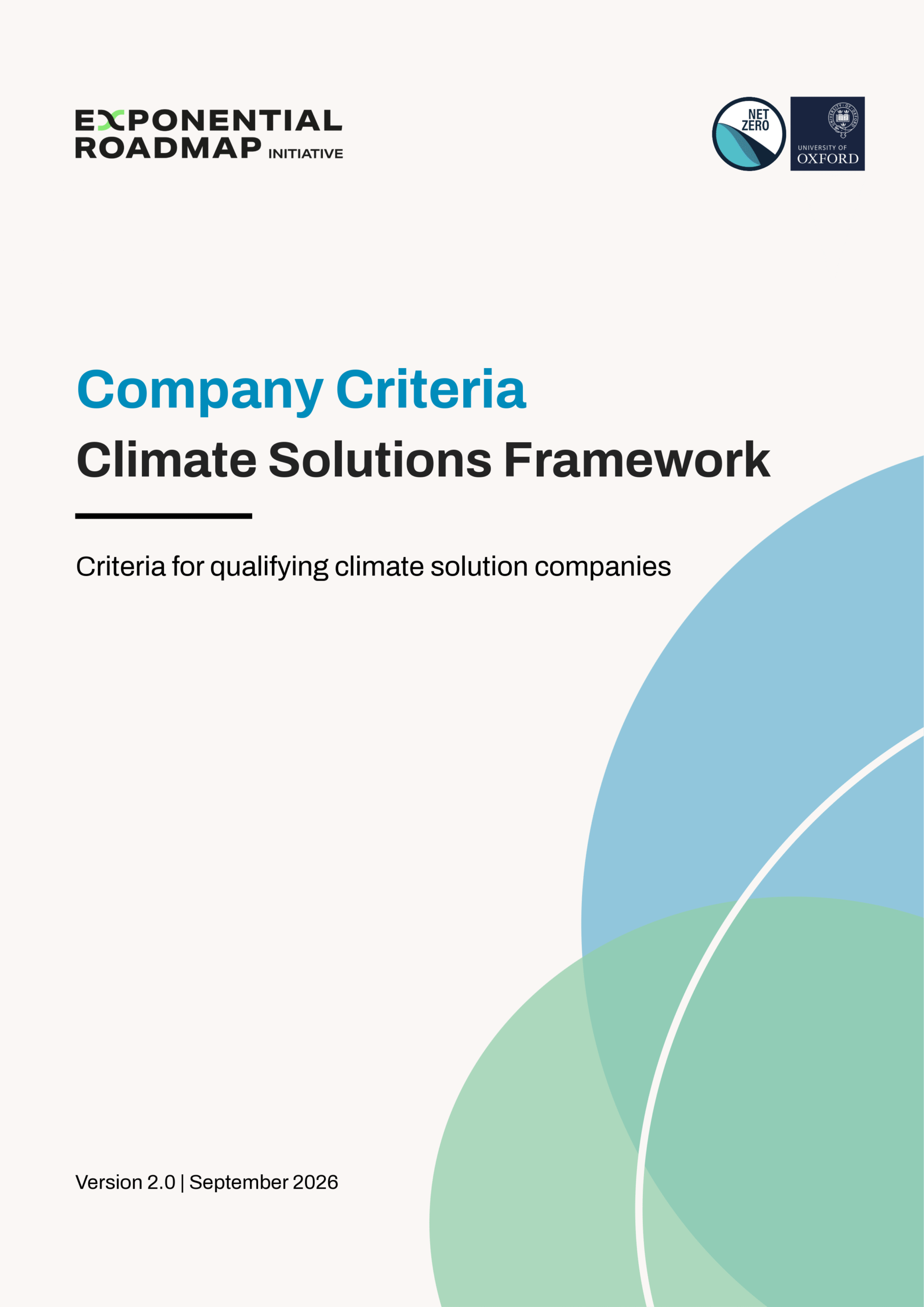 Product and Company Criteria - Climate Solutions Framework-11 Climate solutions framework June 2024 front page